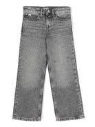 Jeans dritti per bambino Calvin Klein Kids in denim grigio a vita media - Rubino Kids