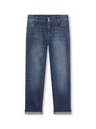 Jeans dritti per bambino Givenchy Kids in denim con stampa 4G - Rubino Kids