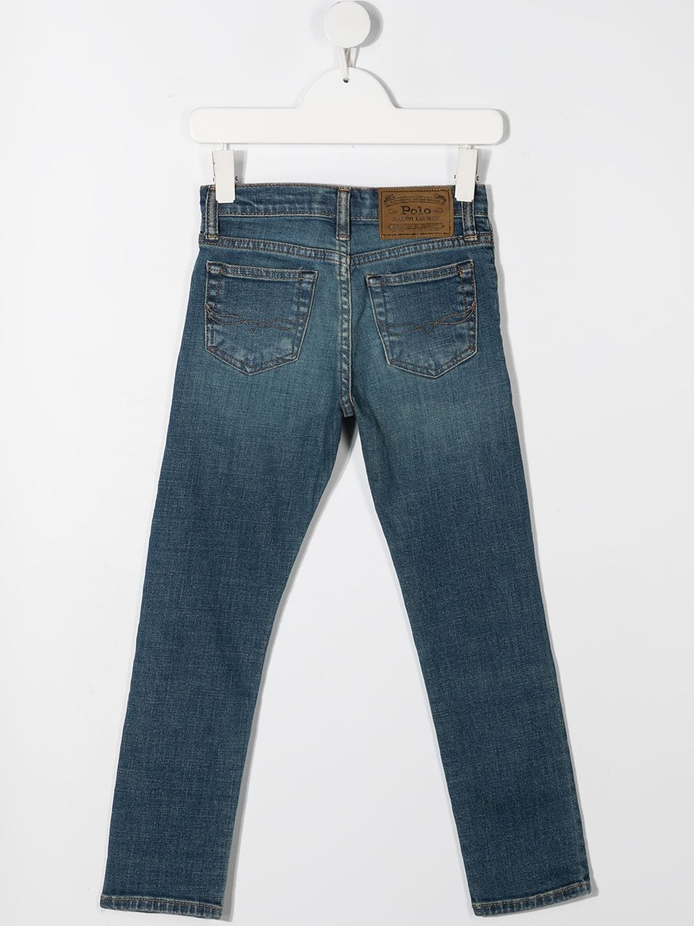 Jeans dritti per bambino Ralph Lauren Kids in denim modello con vita media - Rubino Kids