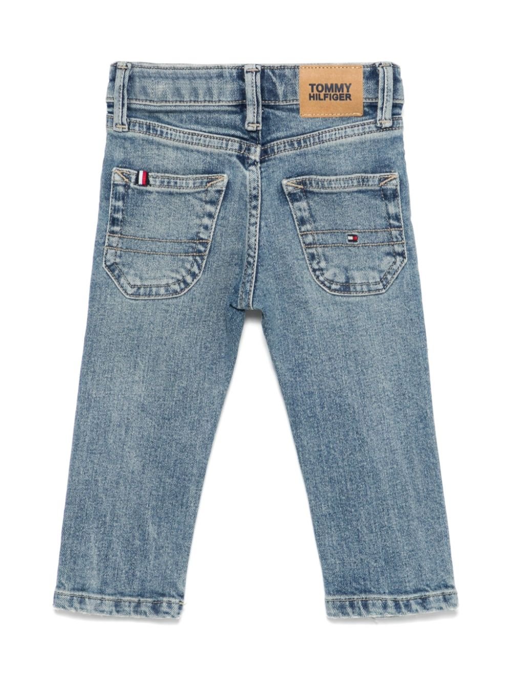 Jeans dritti per neonato Tommy Hilfiger Junior blu con passanti - Rubino Kids