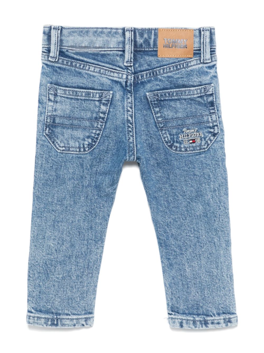 Jeans dritti per neonato Tommy Hilfiger Junior blu con passanti - Rubino Kids