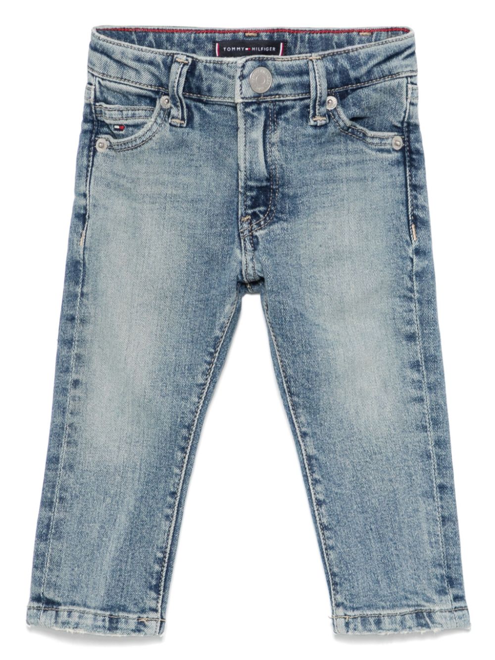 Jeans dritti per neonato Tommy Hilfiger Junior blu con passanti - Rubino Kids