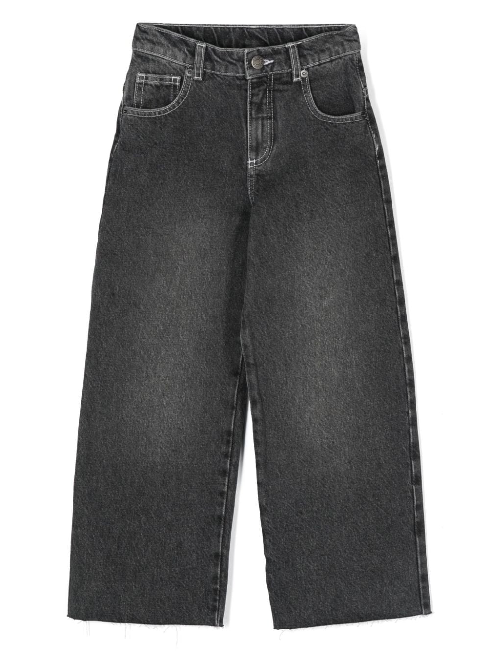 Jeans grigio per bambina con ricamo sulla tasca posteriore Douuod Kids - Rubino Kids