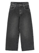 Jeans grigio per bambina con ricamo sulla tasca posteriore Douuod Kids - Rubino Kids