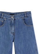 Jeans per bambina Givenchy Kids in denim con design a cinque tasche - Rubino Kids