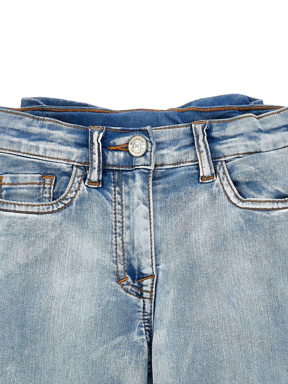 Jeans per bambina Monnalisa denim con dettaglio fiocco sul retro - Rubino Kids