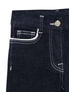 Jeans per bambina Monnalisa in denim con profili a contrasto - Rubino Kids