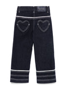 Jeans per bambina Monnalisa in denim con profili a contrasto - Rubino Kids