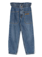 Jeans per bambina Moschino Kids in denim con vita elasticizzata - Rubino Kids