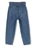 Jeans per bambina Moschino Kids in denim con vita elasticizzata - Rubino Kids