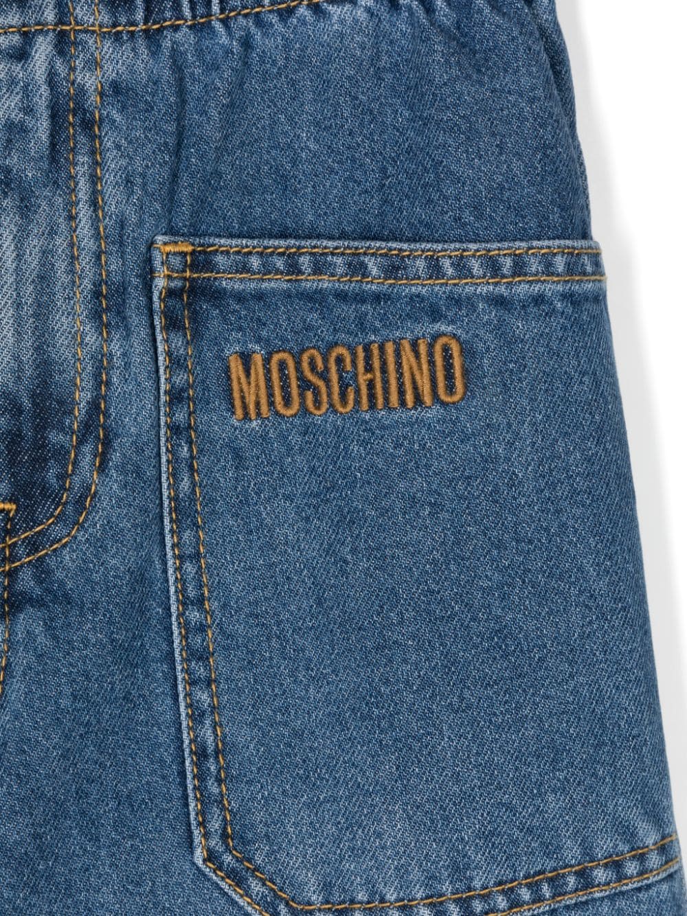 Jeans per bambina Moschino Kids in denim con vita elasticizzata - Rubino Kids