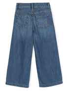 Jeans per bambina Ralph Lauren Kids in denim a gamba ampia con ricamo - Rubino Kids