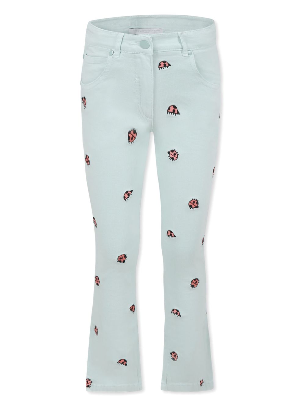 Jeans per bambina Stella McCartney Kids azzurro con ricamo coccinella - Rubino Kids