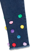 Jeans per bambina Stella McCartney Kids denim con dettagli pompon - Rubino Kids