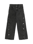 Jeans per bambina Stella McCartney Kids in denim nero con bottoni sulla gamba - Rubino Kids