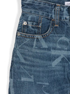 Jeans per bambino Calvin Klein Kids in denim a gamba dritta a vita media - Rubino Kids