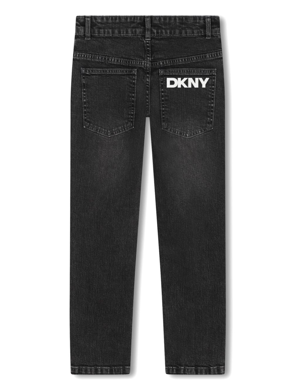 Jeans per bambino Dkny Kids nero con stampa con logo sul retro - Rubino Kids