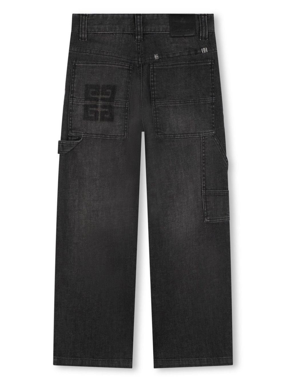 Jeans per bambino Givenchy Kids in denim nero con motivo 4G con vita regolabile - Rubino Kids