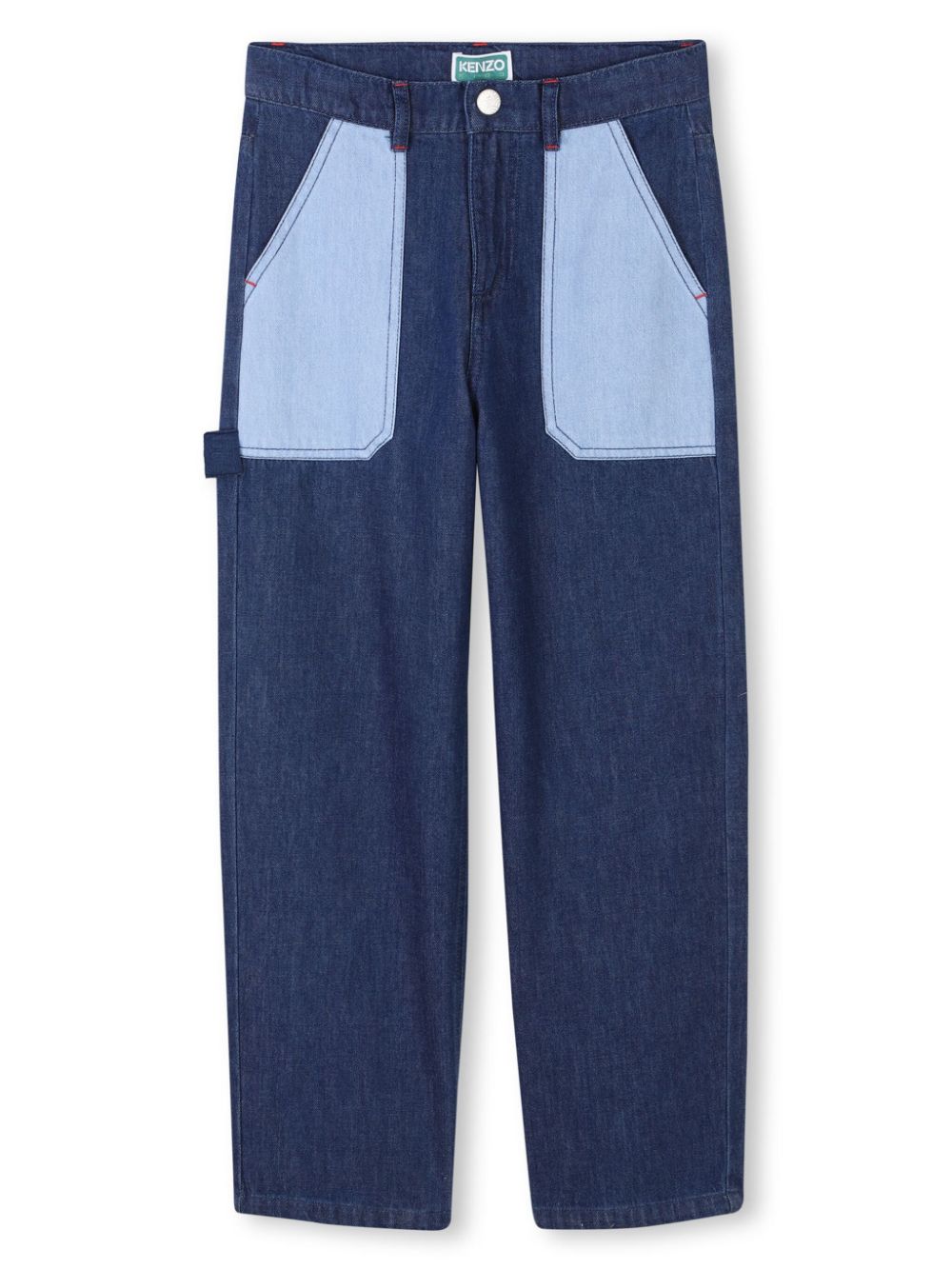 Jeans per bambino Kenzo Kids in denim modello dritto elasticizzato - Rubino Kids