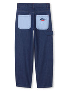 Jeans per bambino Kenzo Kids in denim modello dritto elasticizzato - Rubino Kids