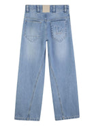 Jeans per bambino Lanvin Enfant azzurro con dettaglio logo - Rubino Kids