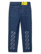 Jeans per bambino Off - White Kids in denim blu Bookish dritti - Rubino Kids