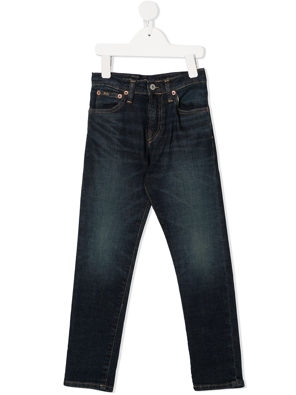 Jeans per bambino Ralph Lauren Kids in denim modello slim a vita media - Rubino Kids