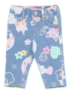 Jeans per neonata Billieblush azzurro con stampa all over - Rubino Kids