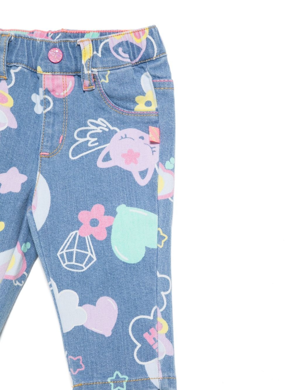 Jeans per neonata Billieblush azzurro con stampa all over - Rubino Kids