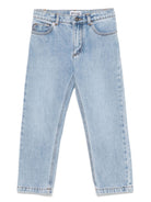 Jeans slim per bambino Moschino kids denim con vita media - Rubino Kids