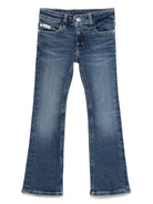 Jeans svasati per bambina Calvin Klein Kids blu con passanti - Rubino Kids