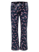 Jeans svasati per bambina Monnalisa x Barbie in denim con stampa all - over - Rubino Kids