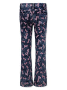 Jeans svasati per bambina Monnalisa x Barbie in denim con stampa all - over - Rubino Kids