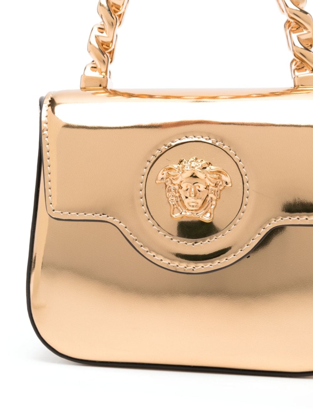 La Medusa tote bag per bambina Versace Kids oro con finitura laminata - Rubino Kids