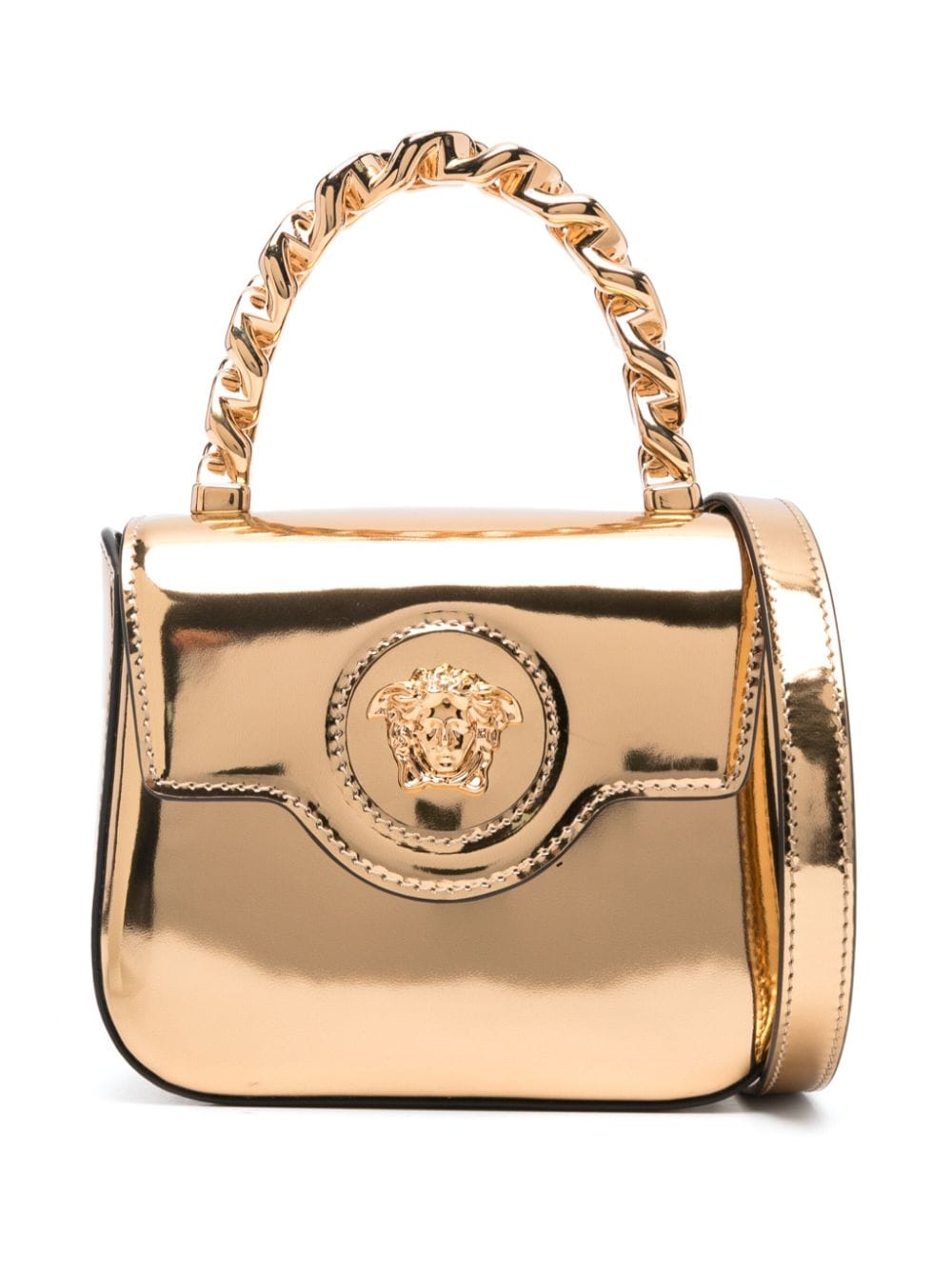 La Medusa tote bag per bambina Versace Kids oro con finitura laminata - Rubino Kids