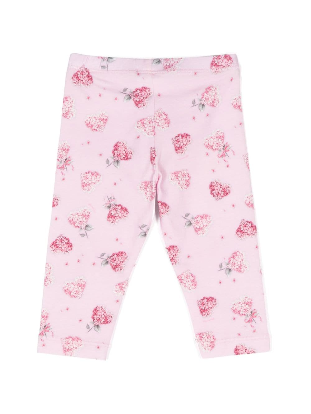 Leggings a fiori per neonata Monnalisa rosa con misto cotone - Rubino Kids