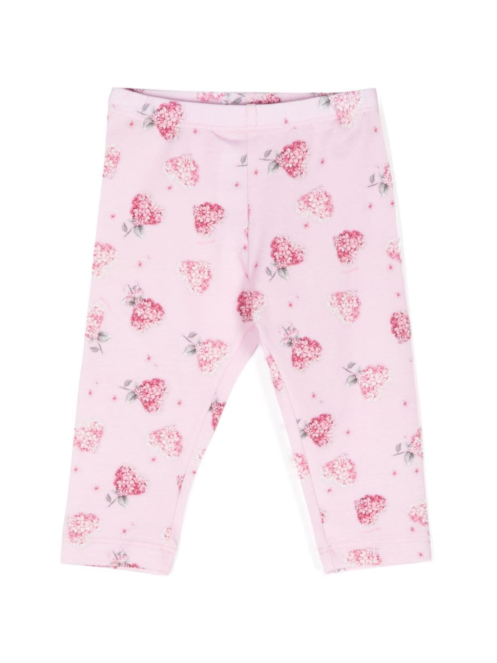 Leggings a fiori per neonata Monnalisa rosa con misto cotone - Rubino Kids