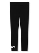 Leggings con logo per bambina Dkny Kids nero con taglio super skinny - Rubino Kids