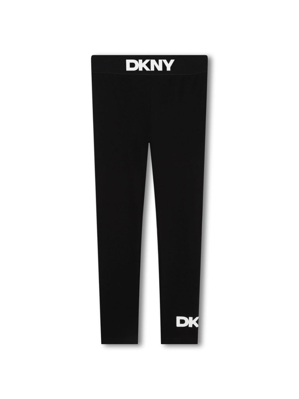 Leggings con logo per bambina Dkny Kids nero con taglio super skinny - Rubino Kids