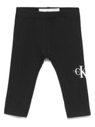 Leggings con monogramma per neonata Calvin Klein Kids nero con stampa sulla gamba - Rubino Kids