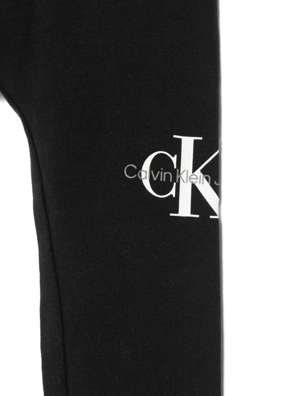 Leggings con monogramma per neonata Calvin Klein Kids nero con stampa sulla gamba - Rubino Kids