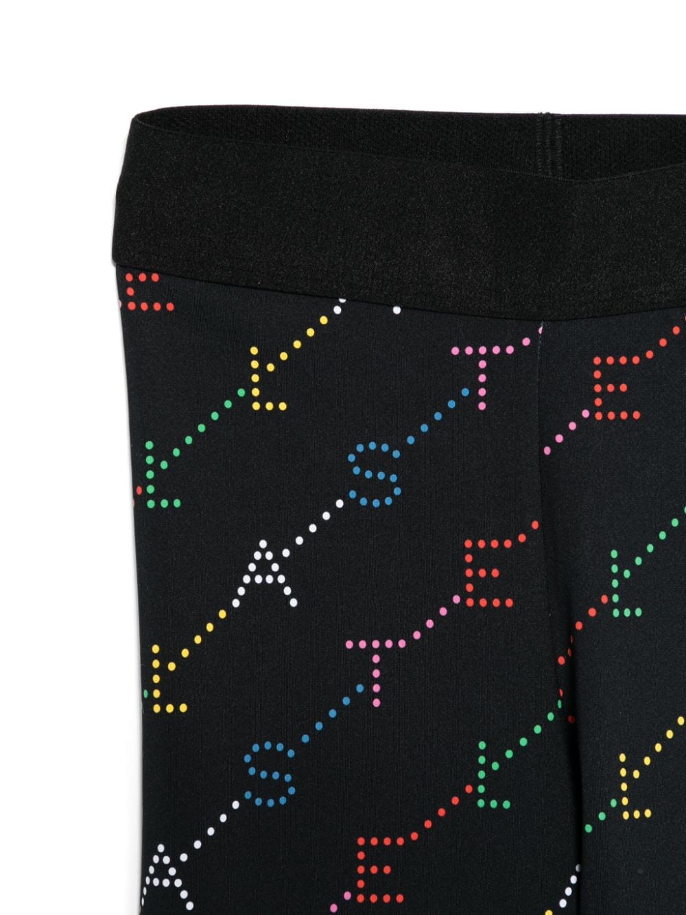 Leggings con stampa logo per bambina Stella McCartney Kids neri con design elasticizzato - Rubino Kids