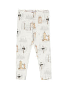 Leggings con stampa per bambina Monnalisa bianco con trama jersey - Rubino Kids