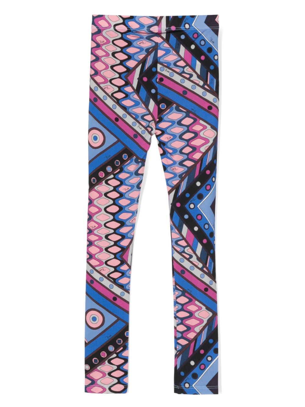 Leggings con stampa Vivara per bambina PUCCI Junior multicolor con vita elasticizzata - Rubino Kids