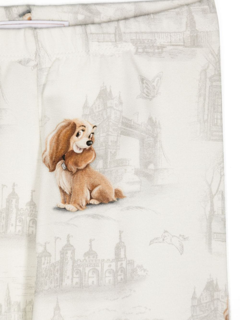 Leggings Lady and the Tramp x Disney per bambina Monnalisa bianco con design pull on - Rubino Kids