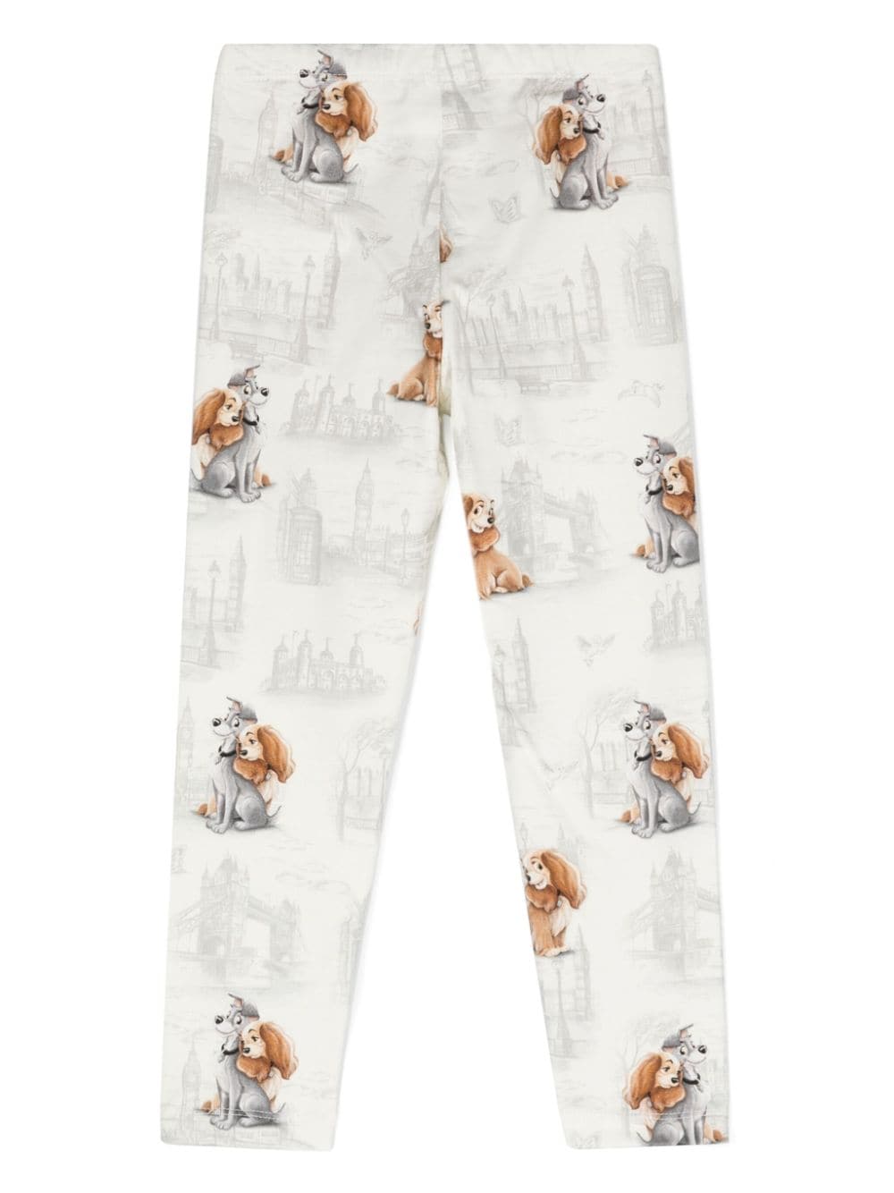 Leggings Lady and the Tramp x Disney per bambina Monnalisa bianco con design pull on - Rubino Kids