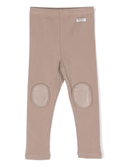 Leggings per bambina Donsje Keene beige con ginocchia in finta pelliccia - Rubino Kids