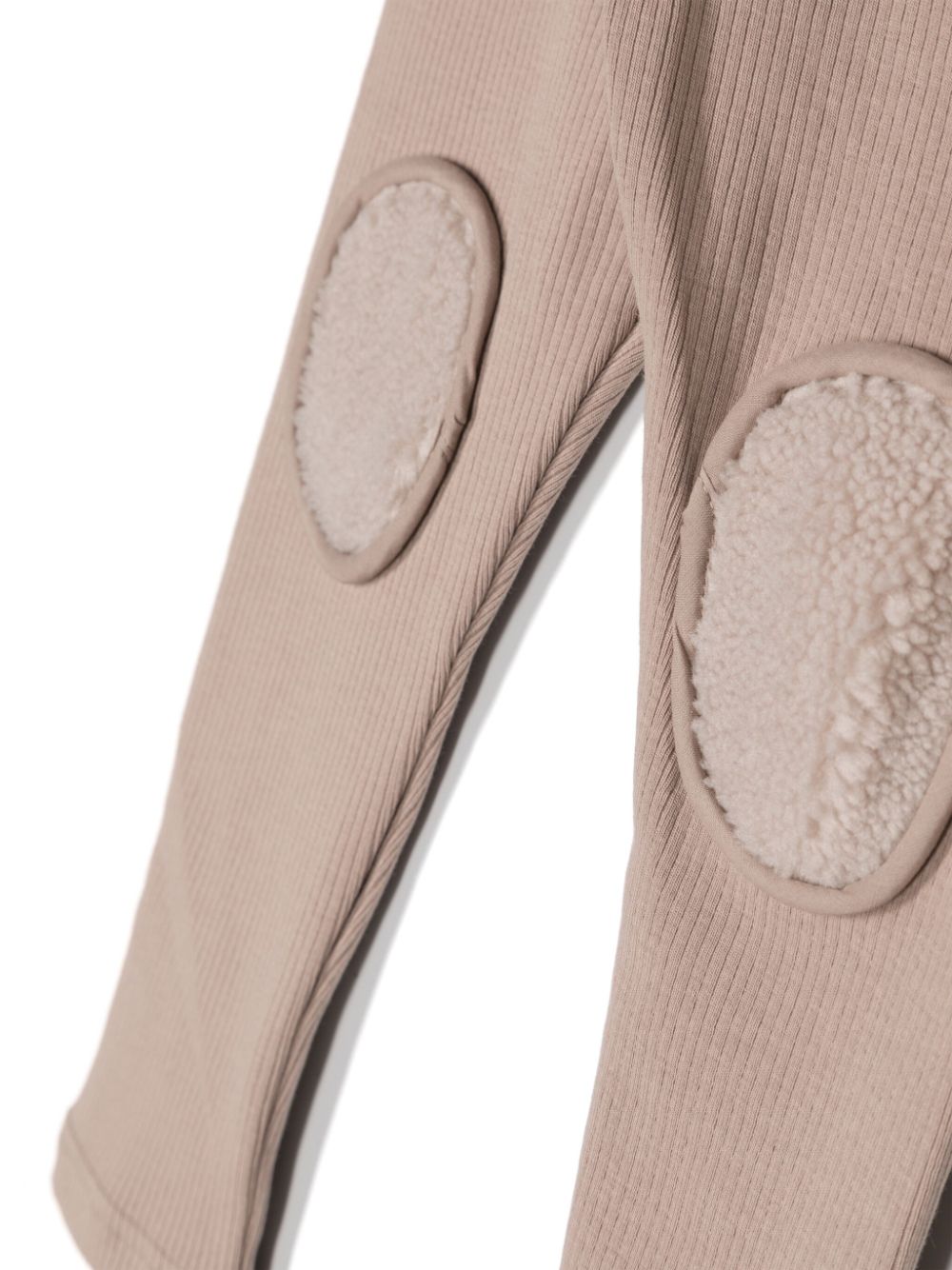 Leggings per bambina Donsje Keene beige con ginocchia in finta pelliccia - Rubino Kids