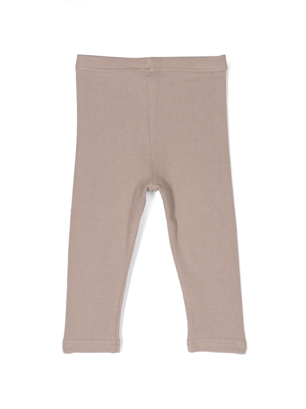 Leggings per neonata Donsje Keene beige con ginocchia in finta pelliccia - Rubino Kids