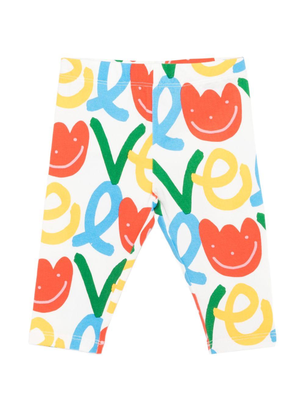 Leggins per neonata Stella McCarteney Kids bianchi con stampa floreale all - over - Rubino Kids
